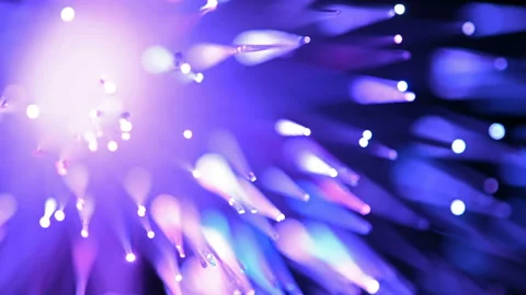 Multi color optical fibre selective focus Stock Footage 147518186