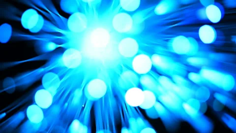 Multi color optical fibre selective focus as flare background Stock Footage 147749422
