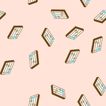 Multi color option isometric icon seamless pattern Stock Illustration