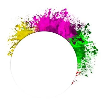 Multi-Color Paint Splatter Border/Background Stock Illustration