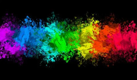 Multi-Color Paint Splatter Border/Background Stock Illustration