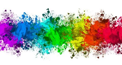 Multi-Color Paint Splatter Border/Background Stock Illustration