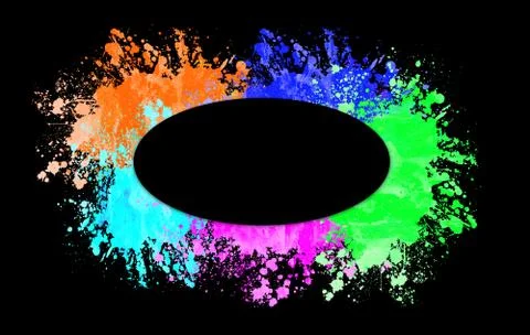 Multi-Color Paint Splatter Border/Background Stock Illustration