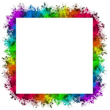 Multi-Color Paint Splatter Border/Background Stock Illustration