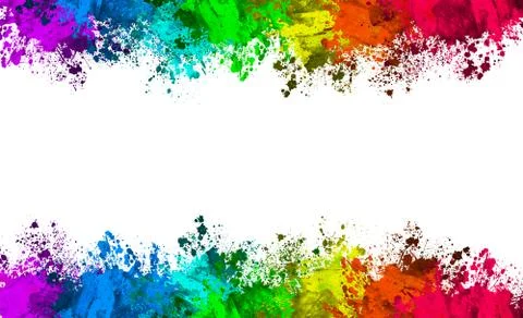 Multi-Color Paint Splatter Border/Background Stock Illustration