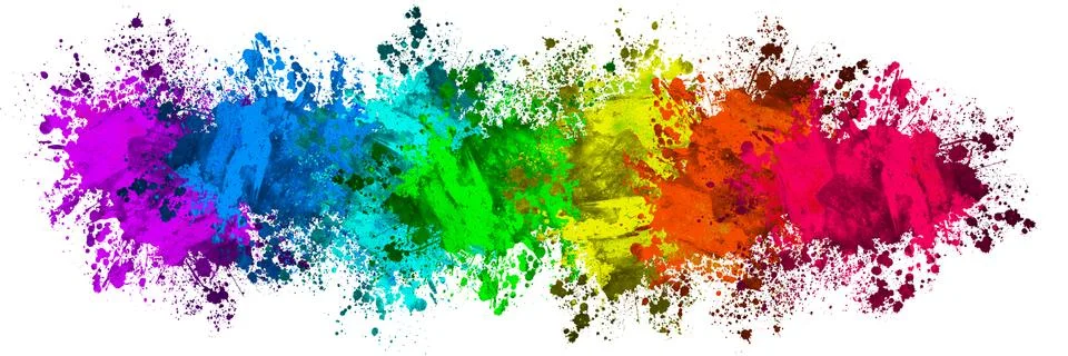 Multi-Color Paint Splatter Border/Background Stock Illustration