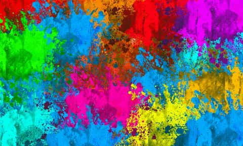 Multi-Color Paint Splatter Border/Background Stock Illustration