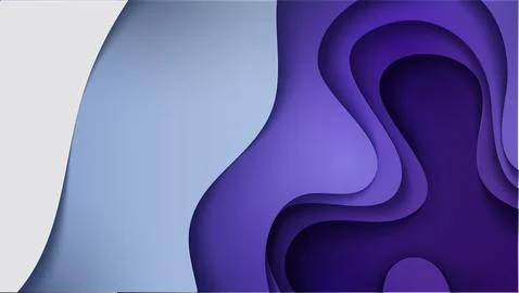 Multi-color paper layers 3D papercut with gradient. Stock Illustration