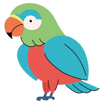 Multi color parrot 库存插图