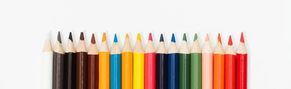Multi color pencils. the concept of a multinational family and equality in .. Stock Photos