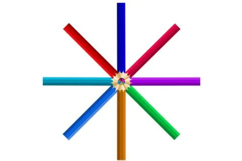 Multi Color pencils Stock Illustration