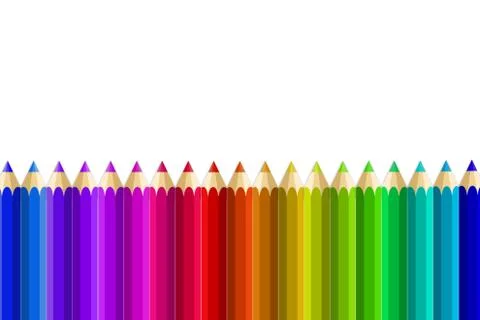 Multi Color pencils Stock Illustration