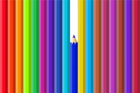 Multi Color pencils Stock Illustration