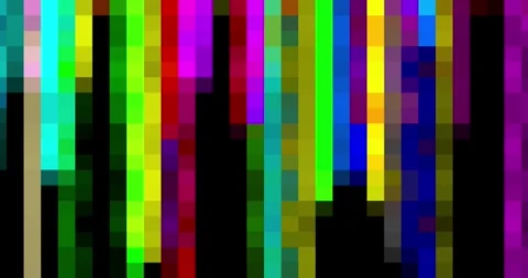 Multi color pixel art vertical stripes wipe transition isolated Stock Footage 336100513