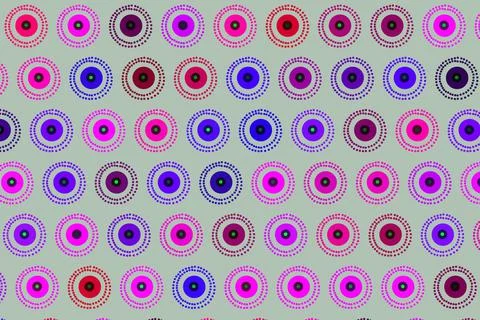 Multi color round dot repeat pattern in off white background Stock Illustration