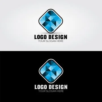 Multi-color Round Rectangle Logo 스톡 일러스트