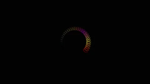 Multi color Spiral Spring moving in circular on black screen Stock Footage 230865276