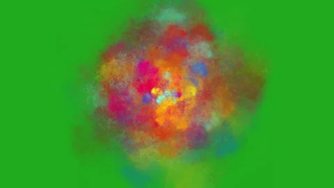 Multi color splashes on green screen background Stock Footage 244562628