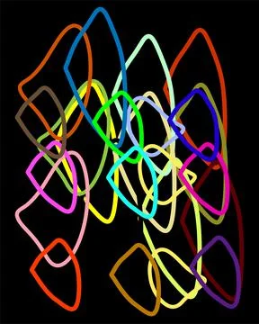 Multi-Color String Worm Curves Stock Illustration