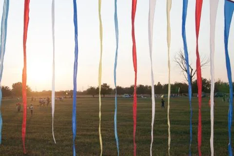 Multi color stripes at sunset Stock Photos
