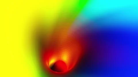 Multi Color tunnel, computer generated. 3d rendering inside of rainbow tube Stockillustratie