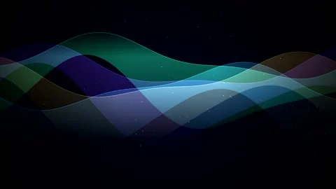 Multi Color Wavy Lines Drifting Diagonally on Black Background Stock Footage 348252492