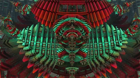 Multi-colored 3D fractal composition Stock Footage 107324570