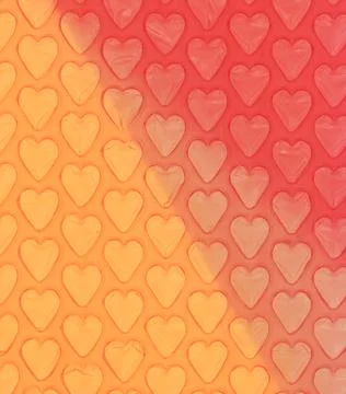 Multi-colored Abstract Bubble Wrap Hearts Stock Illustration