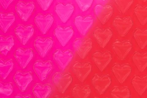 Multi-colored Abstract Bubble Wrap Hearts Stock Illustration