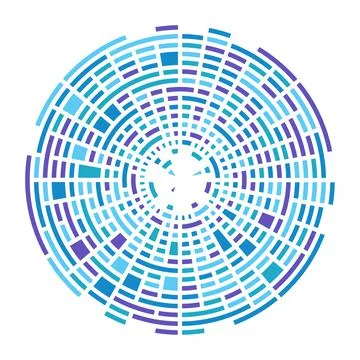 Multi-colored abstract circle divided into colored sectors. Vector illustrati Stock Illustration