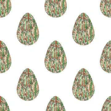 Multi-colored abstract Easter eggs seamless pattern. Watercolor decorative dr Stock Illustration