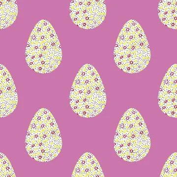Multi-colored abstract Easter eggs seamless pattern. Watercolor decorative dr 스톡 일러스트