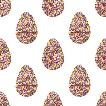 Multi-colored abstract Easter eggs seamless pattern. Watercolor decorative dr Stock Illustration