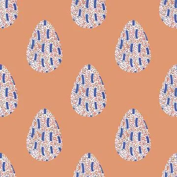 Multi-colored abstract Easter eggs seamless pattern. Watercolor decorative dr 库存插图