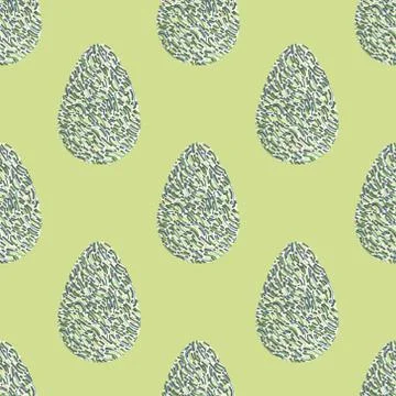 Multi-colored abstract Easter eggs seamless pattern. Watercolor decorative dr Stock Illustration