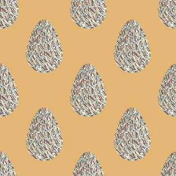 Multi-colored abstract Easter eggs seamless pattern. Watercolor decorative dr Stock Illustration