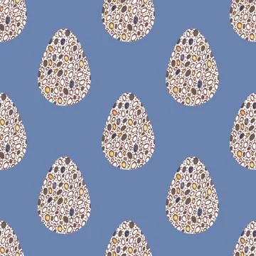 Multi-colored abstract Easter eggs seamless pattern. Watercolor decorative dr Stock Illustration