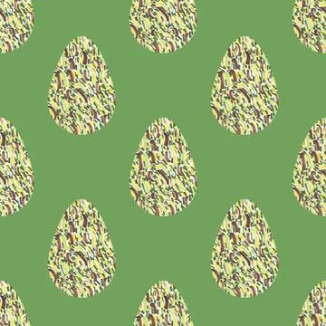 Multi-colored abstract Easter eggs seamless pattern. Watercolor decorative dr Stock Illustration