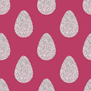 Multi-colored abstract Easter eggs seamless pattern. Watercolor decorative dr Stock Illustration