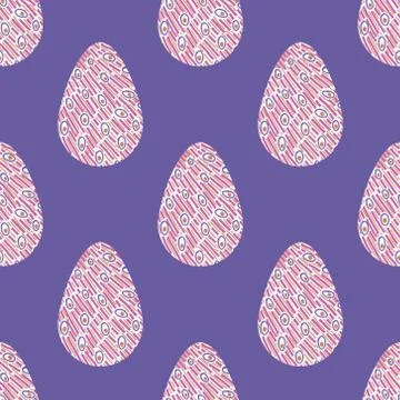 Multi-colored abstract Easter eggs seamless pattern. Watercolor decorative dr Stock Illustration