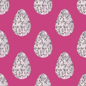 Multi-colored abstract Easter eggs seamless pattern. Watercolor decorative dr Stock Illustration