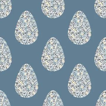 Multi-colored abstract Easter eggs seamless pattern. Watercolor decorative dr Stock Illustration