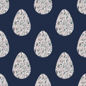 Multi-colored abstract Easter eggs seamless pattern. Watercolor decorative dr Stock Illustration