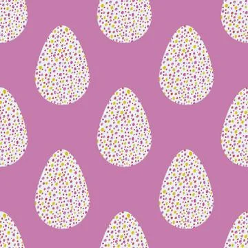 Multi-colored abstract Easter eggs seamless pattern. Watercolor decorative dr Stock Illustration