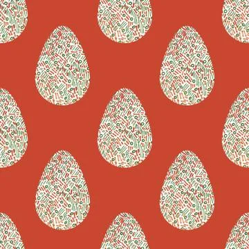 Multi-colored abstract Easter eggs seamless pattern. Watercolor decorative dr Stock Illustration