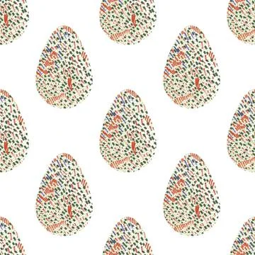 Multi-colored abstract Easter eggs seamless pattern. Watercolor decorative dr Stock Illustration