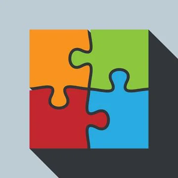 Multi-colored abstract jigsaw puzzle symbol イラスト素材