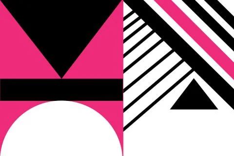 Multi-colored abstract pattern of different geometric objects Stock Illustration