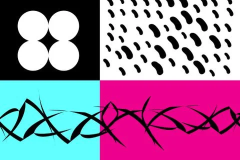 Multi-colored abstract pattern of different geometric objects 스톡 일러스트