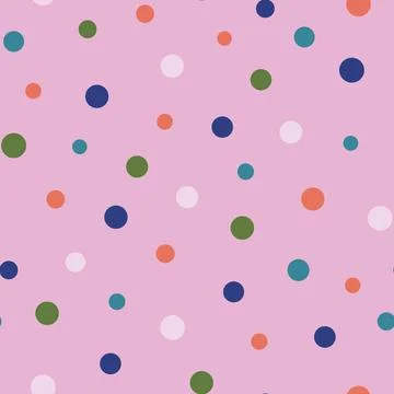 Multi-colored Abstract Polka Dot Seamless Pattern Background Stock Illustration